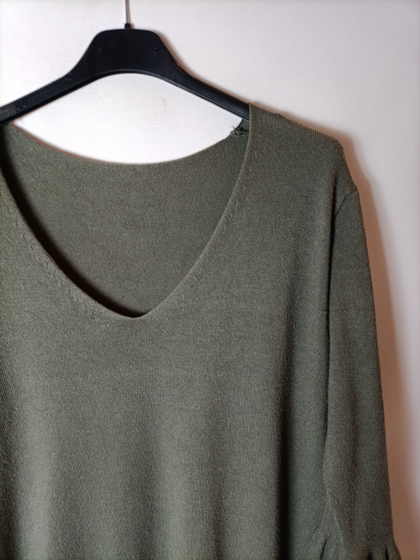 OTRAS. Jersey verde manga volante. T S/M(tara)