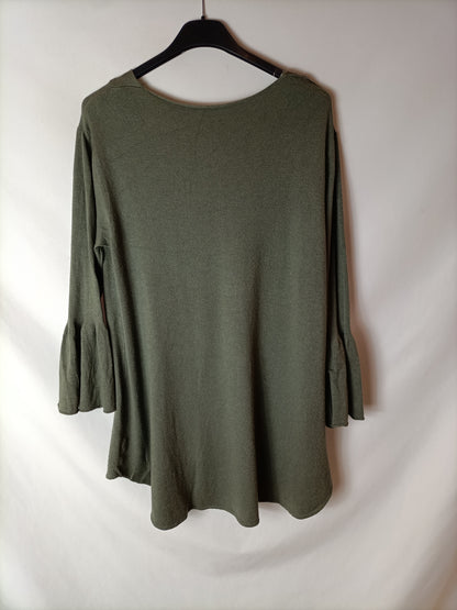 OTRAS. Jersey verde manga volante. T S/M(tara)