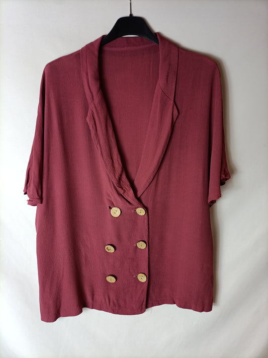 OTRAS. Blusa sin mangas botones madera. T U (m/l)