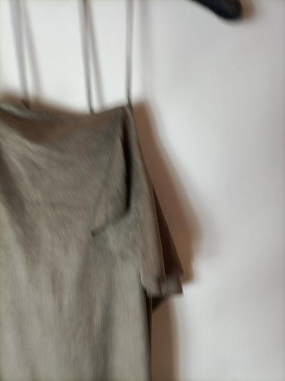 ZARA. Ruffled suede top. TS
