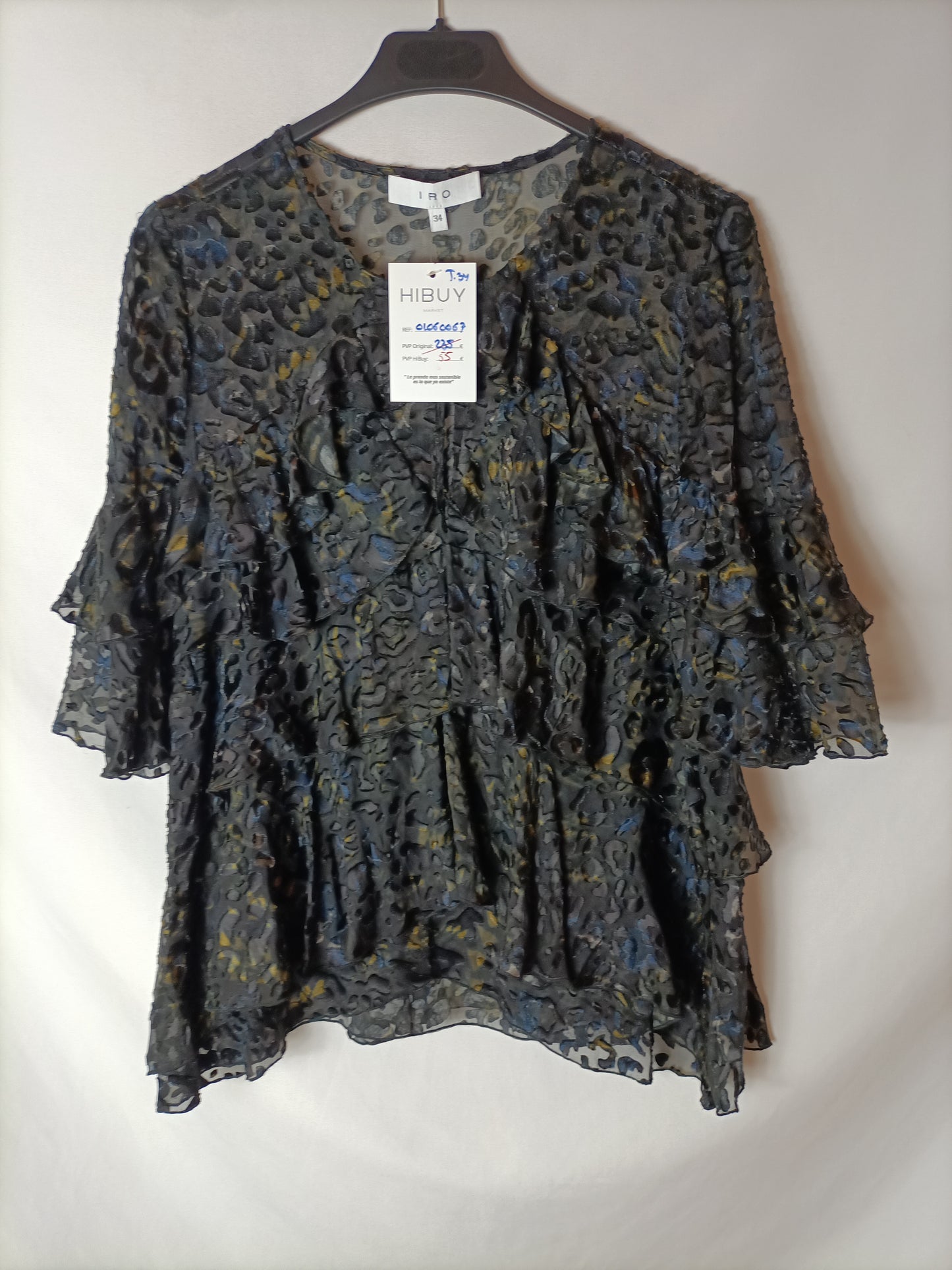 IRO. Animal print blouse size 34