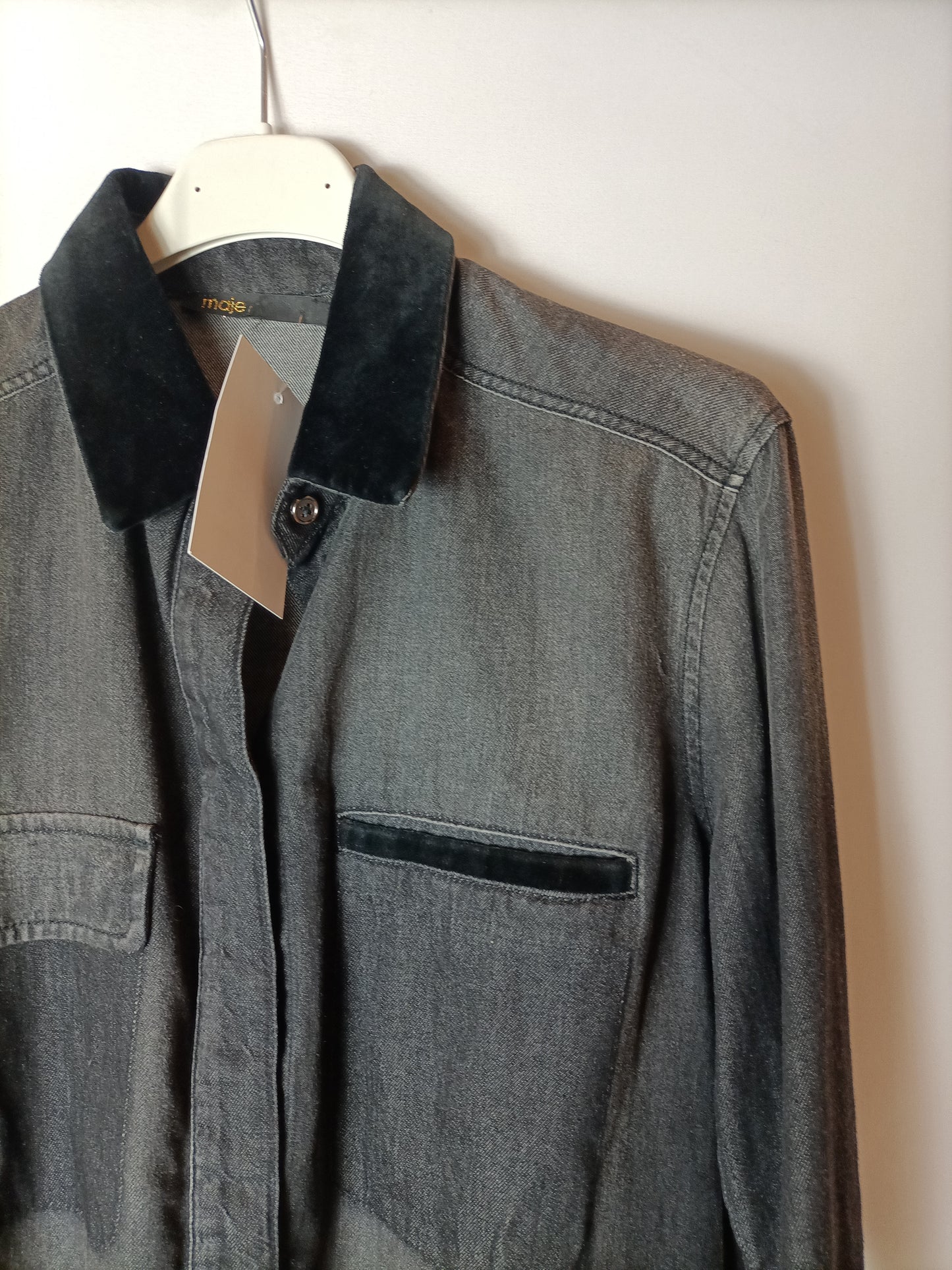 MAJE. Grey denim Ts shirt