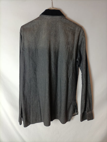 MAJE. Grey denim Ts shirt