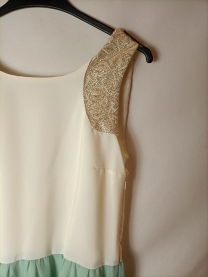 OTRAS. Vestido largo bicolor T.u(m)