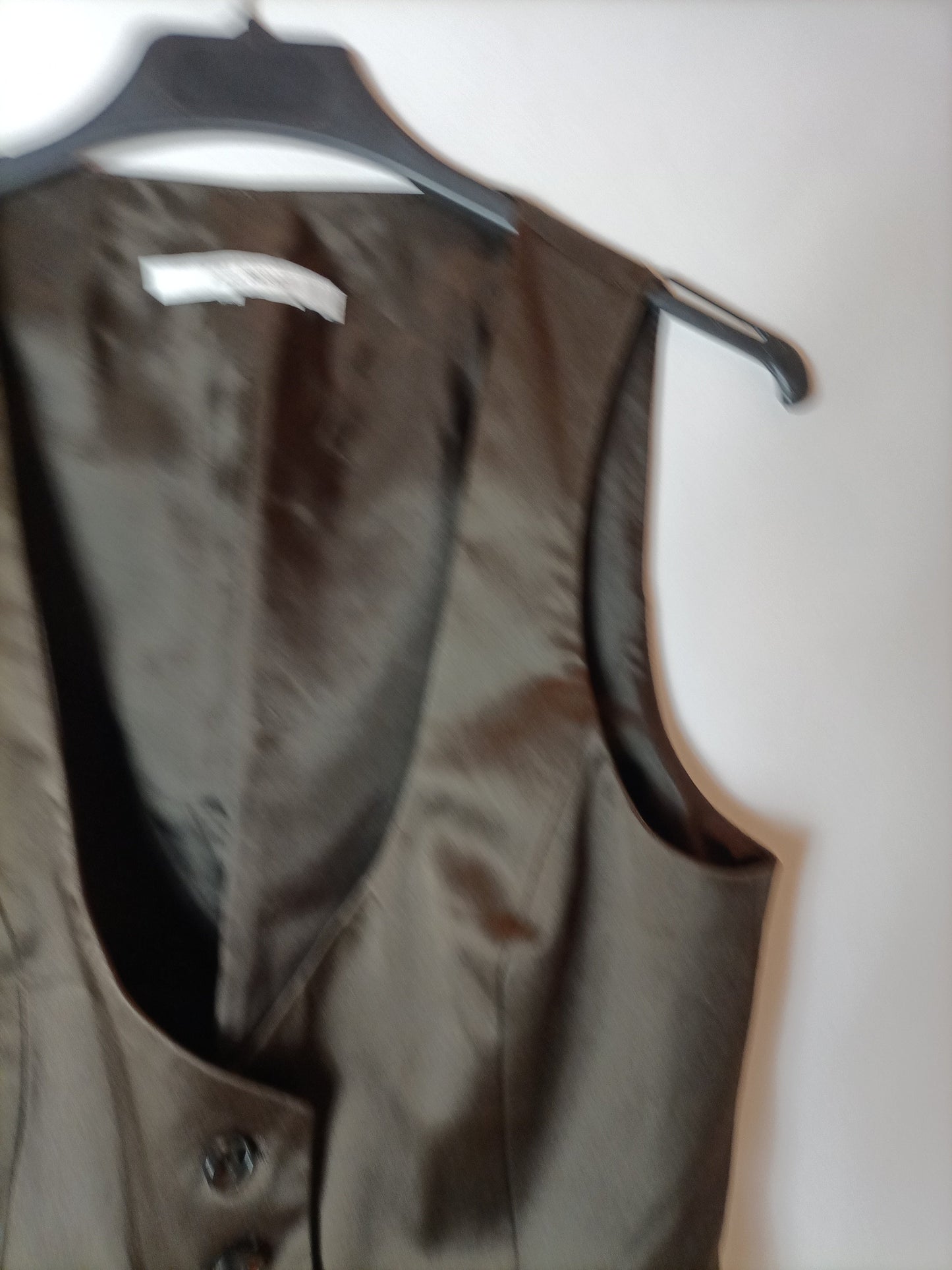 ZARA. Chaleco marrón satinado T.u(s)