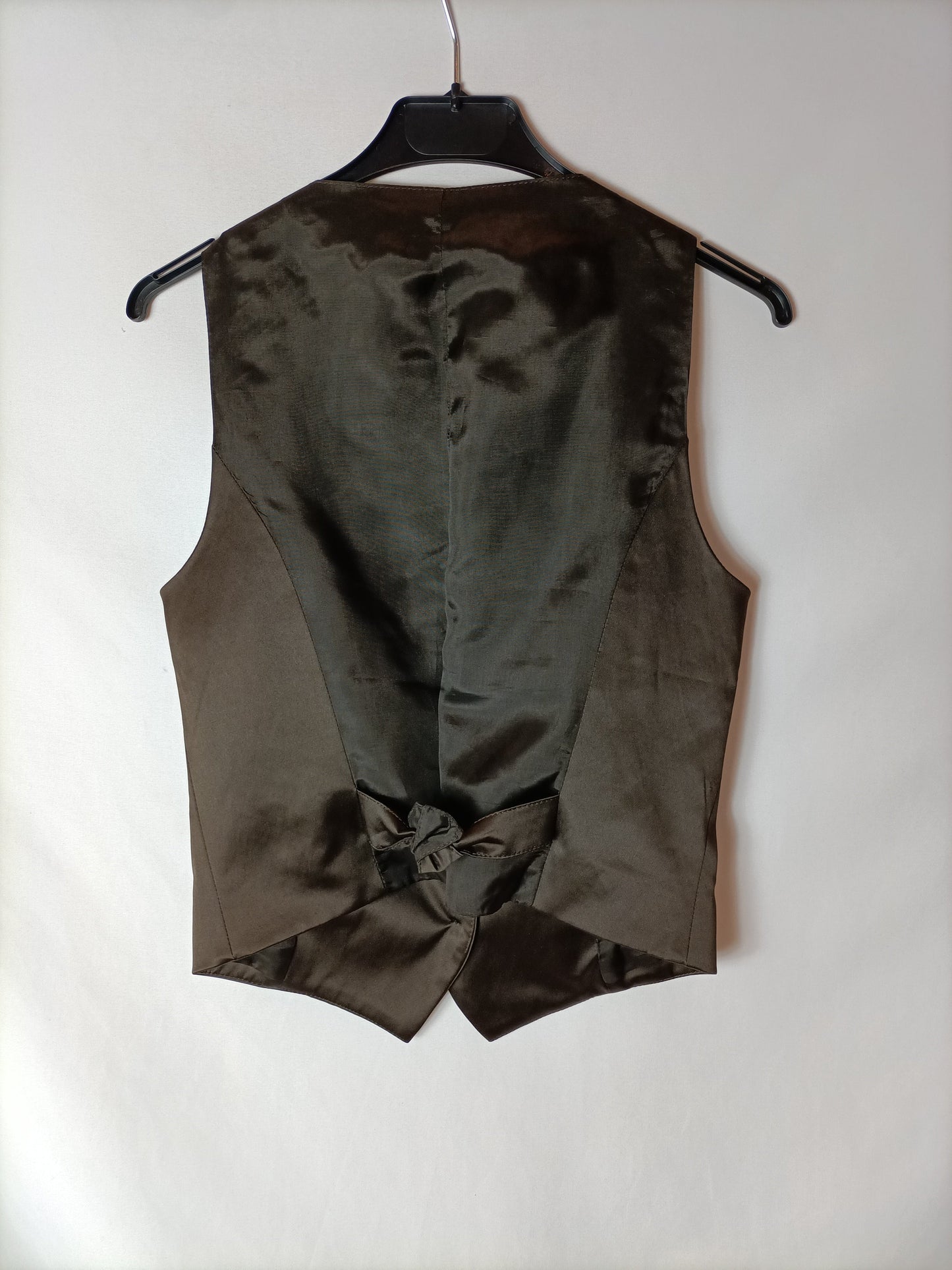 ZARA. Chaleco marrón satinado T.u(s)