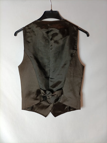 ZARA. Chaleco marrón satinado T.u(s)