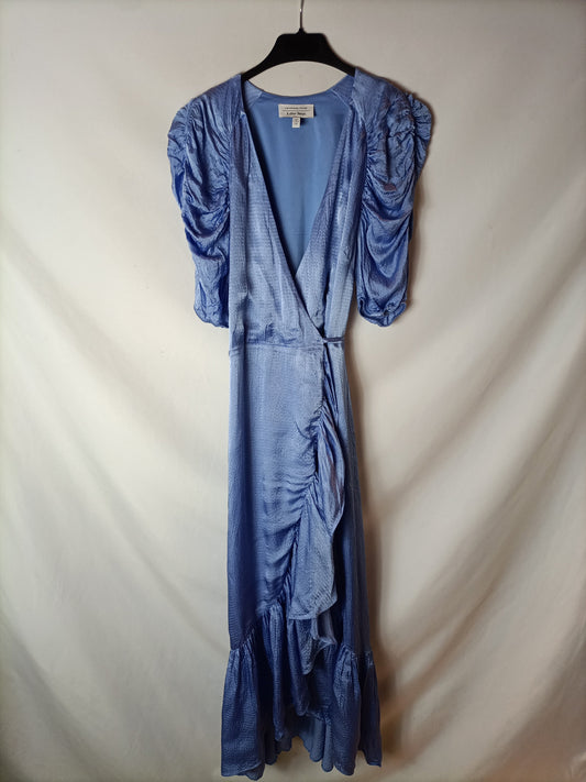 &OTHER STORIES. Vestido cruzado azul T.36