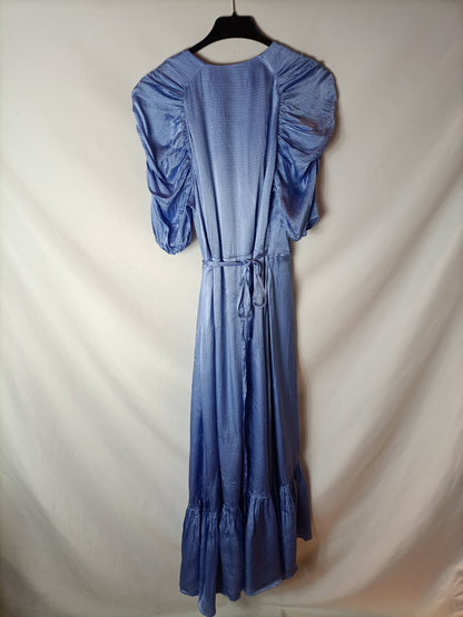 &OTHER STORIES. Vestido cruzado azul T.36