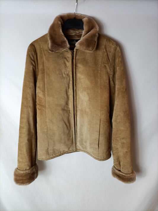 NAFNAF. Abrigo piel camel T.s(tara)