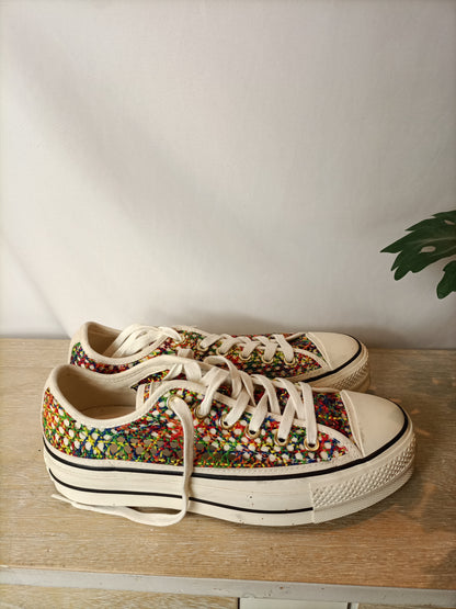 CONVERSE. Zapatillas rejilla colores. T 39