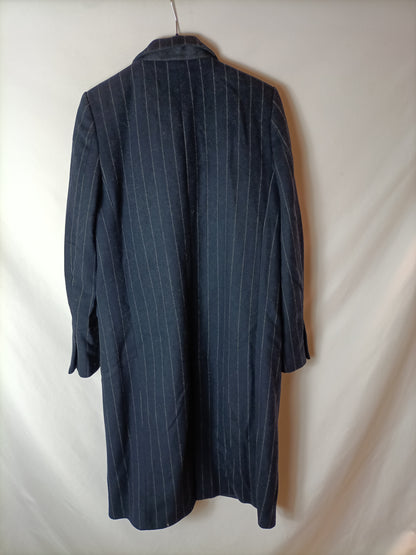 ZARA. Abrigo azul rayas T.m