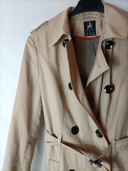 PRIMARK. Gabardina beige cruzada T.40