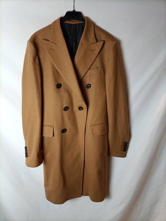 SCALPERS. Abrigo paño beige T.48