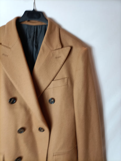 SCALPERS. Abrigo paño beige T.48