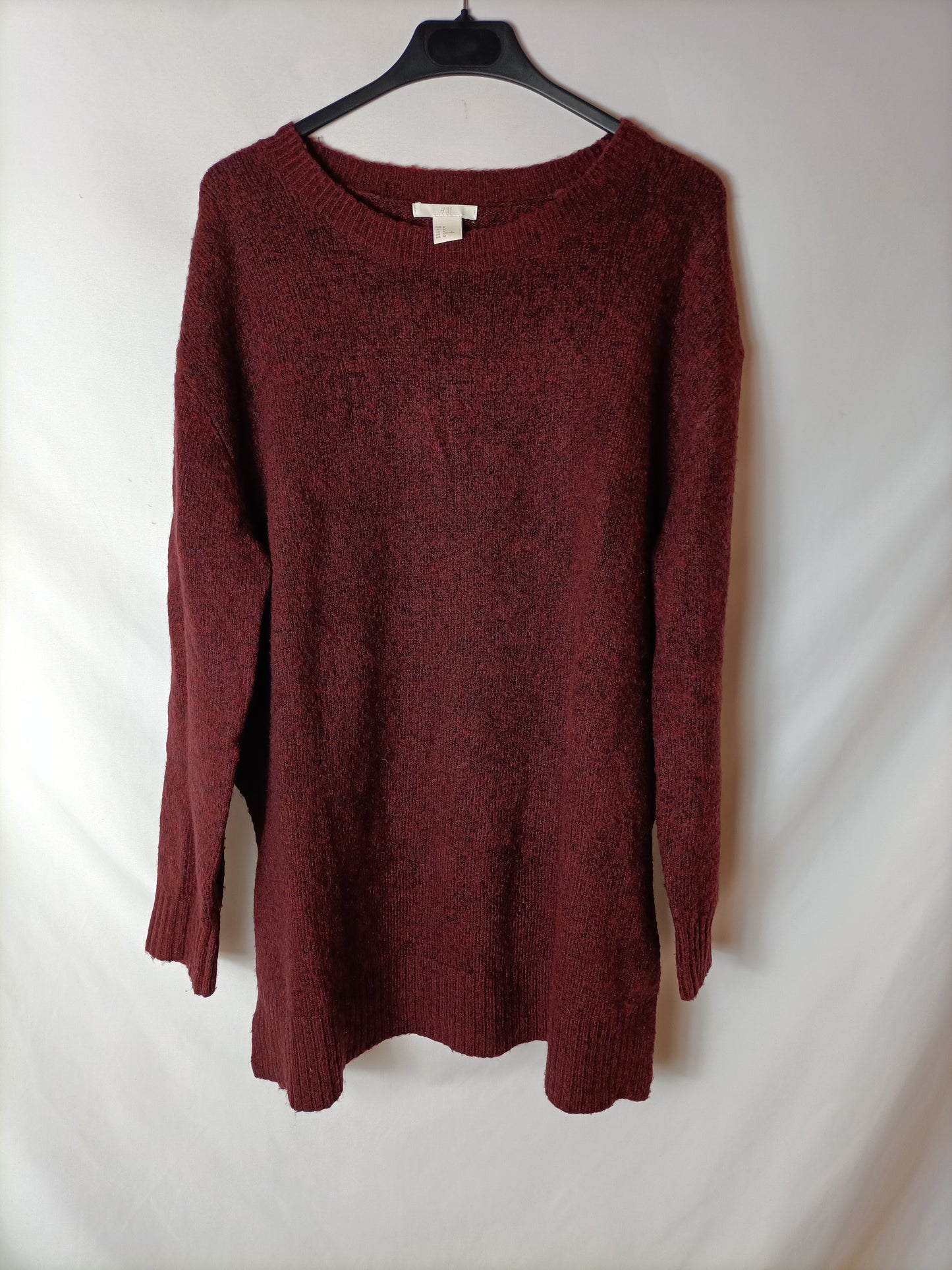 H&M. Jersey burdeos jaspeado T.m