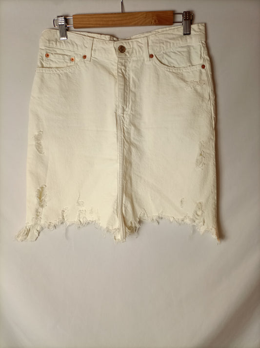 ZARA Falda denim beige T.m