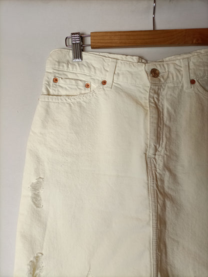 ZARA Falda denim beige T.m