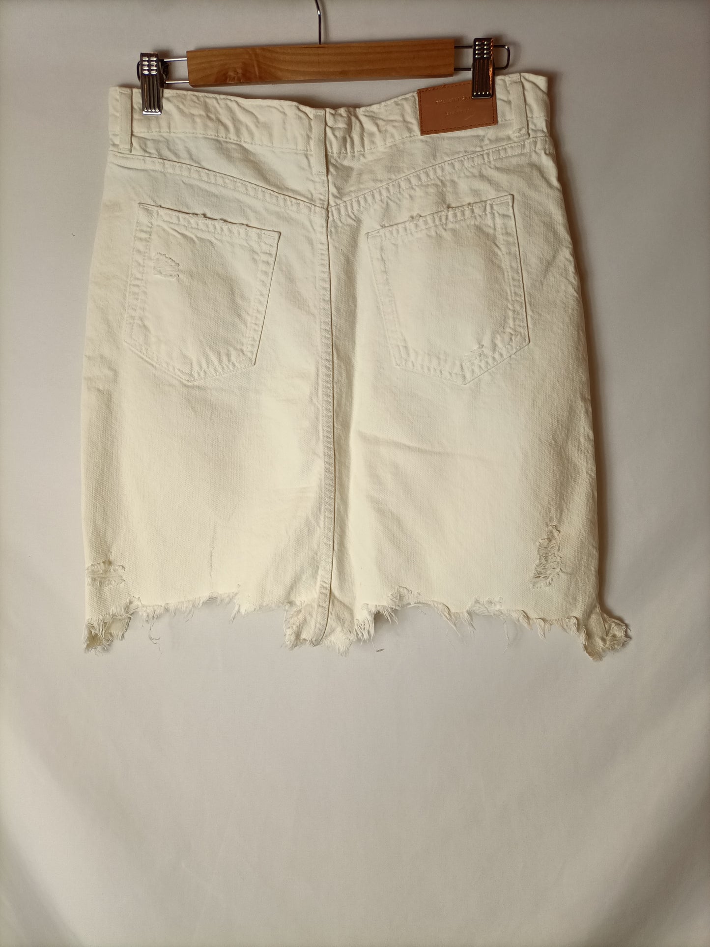 ZARA Falda denim beige T.m