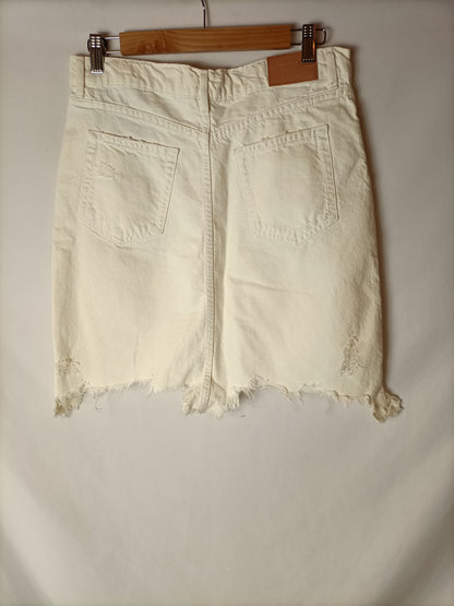 ZARA Falda denim beige T.m