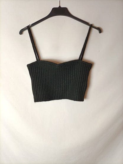 PEPE JEANS(DUALIPA). Croptop negro punto T.s