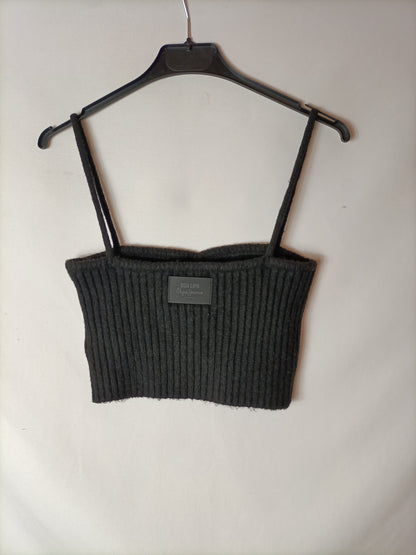 PEPE JEANS(DUALIPA). Croptop negro punto T.s