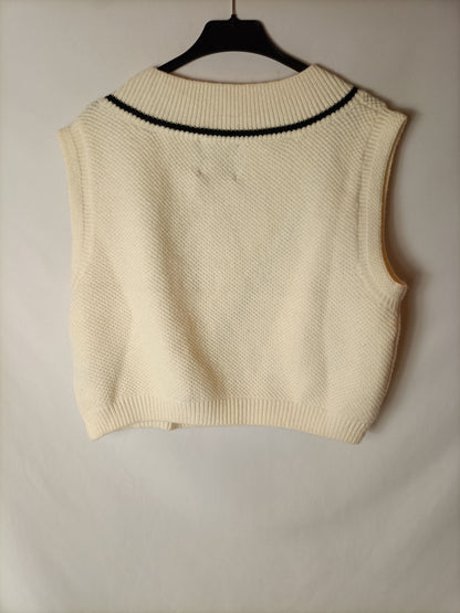 SKATÏE BRAND. Chaleco beige cruzado  T.m