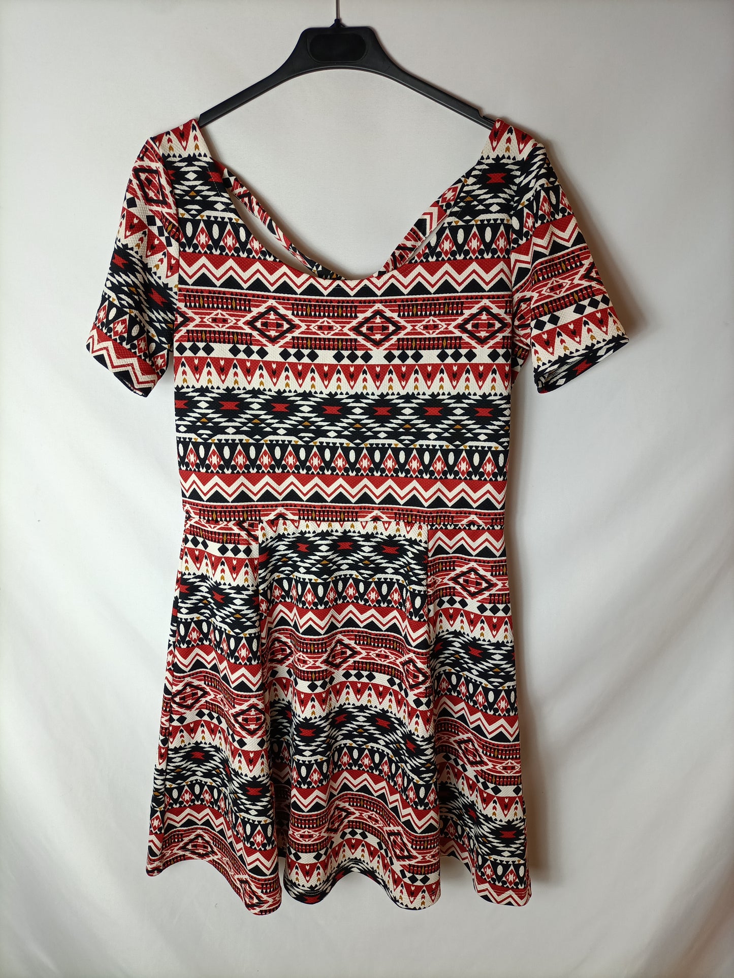 H&M. Vestido corto étnico T.42