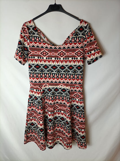 H&M. Vestido corto étnico T.42