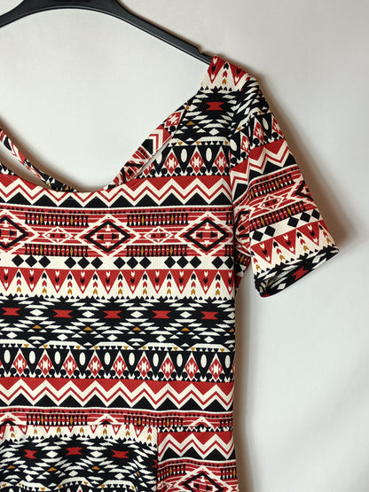 H&M. Vestido corto étnico T.42