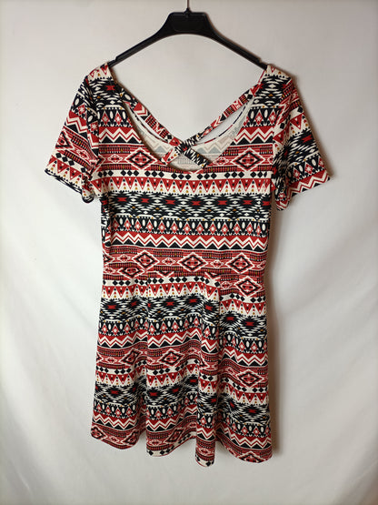 H&M. Vestido corto étnico T.42