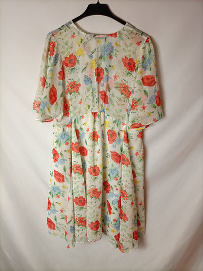 SFERA. Vestido corto flores T.l