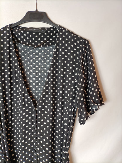 ZARA. Vestido corto Lunares T.l