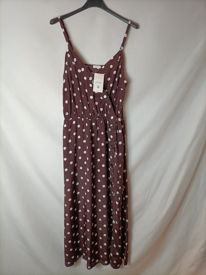OYSHO. Vestido midi lunares T.m