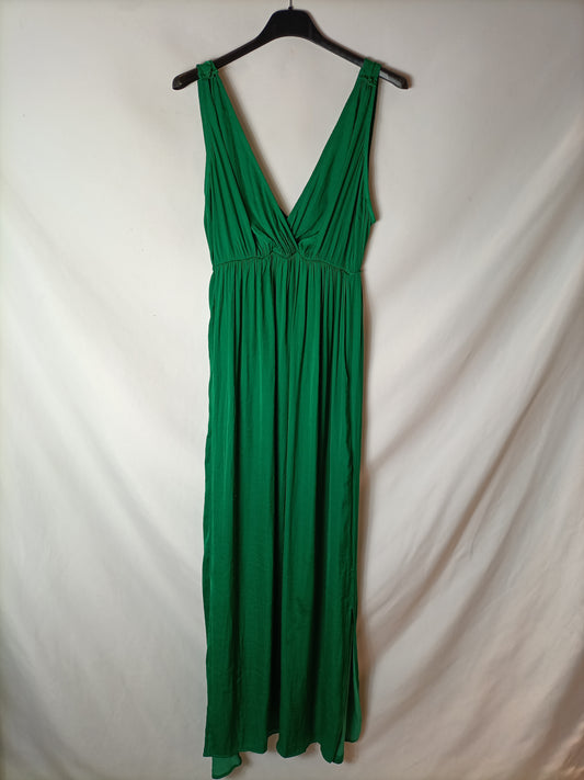 OYSHO. Vestido largo verde T.m