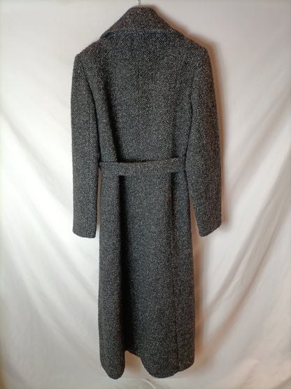 MASSIMO DUTTI. Abrigo jaspeado gris T.40