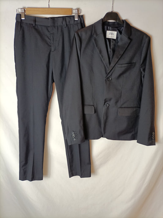 ZARA. Traje de chaqueta azul T.14