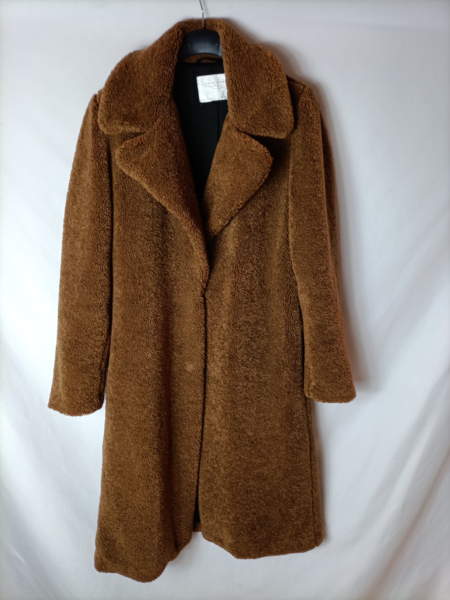 ZARA. abrigo camel borrego T.m