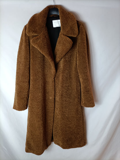 ZARA. abrigo camel borrego T.m