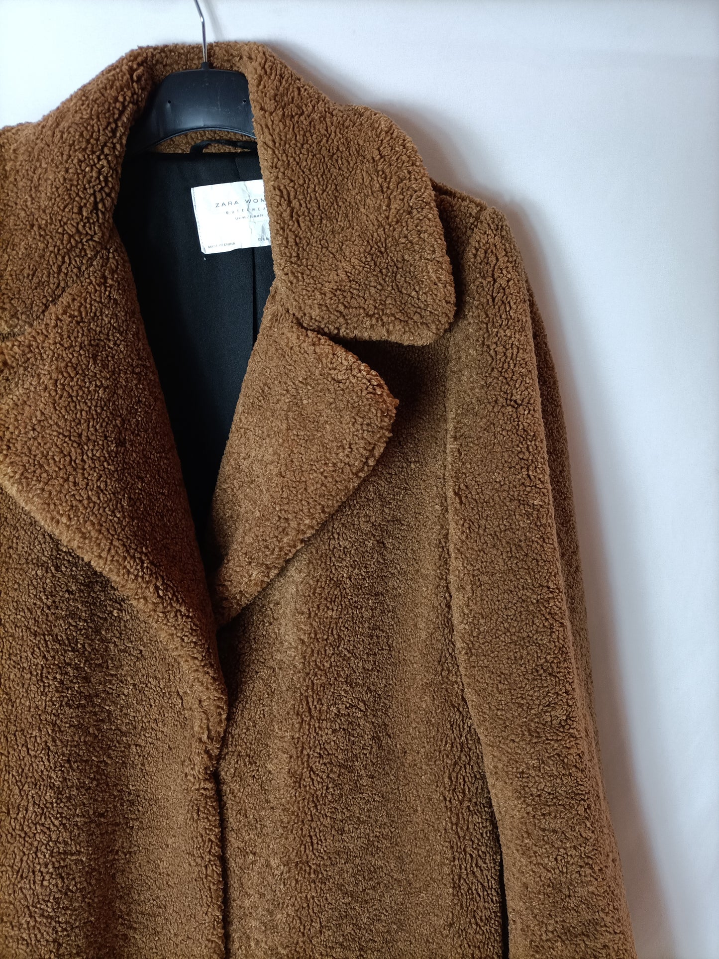 ZARA. abrigo camel borrego T.m