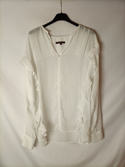 ADOLFO DOMINGUEZ. Blusa textura semitransparente. T 38