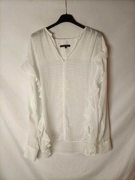 ADOLFO DOMINGUEZ. Blusa textura semitransparente. T 38