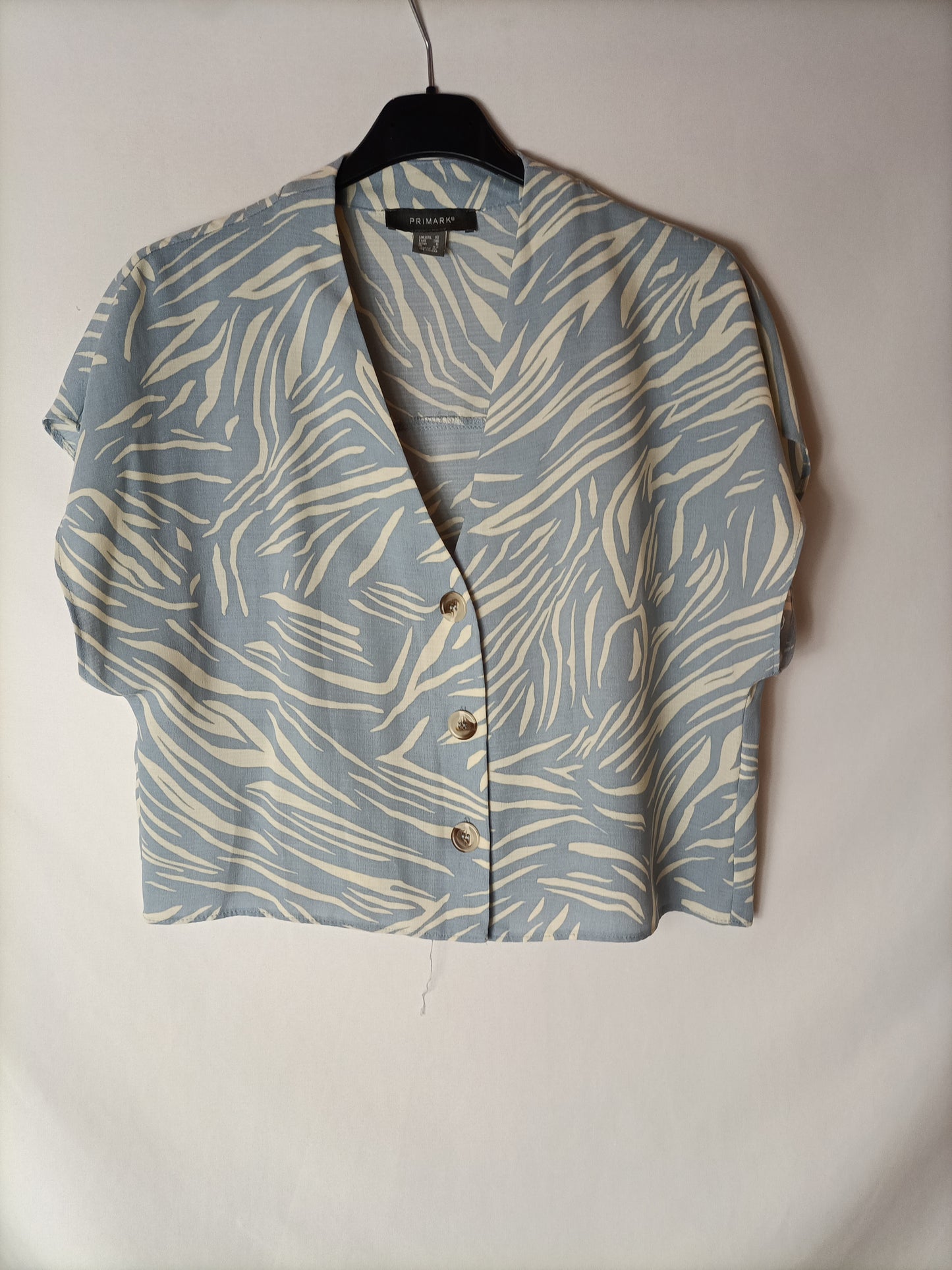 PRIMARK. Light blue animal print blouse. T 38