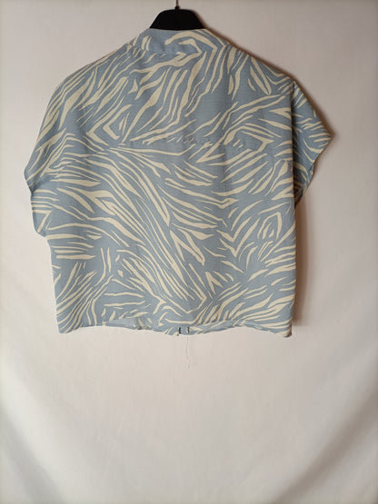 PRIMARK. Light blue animal print blouse. T 38