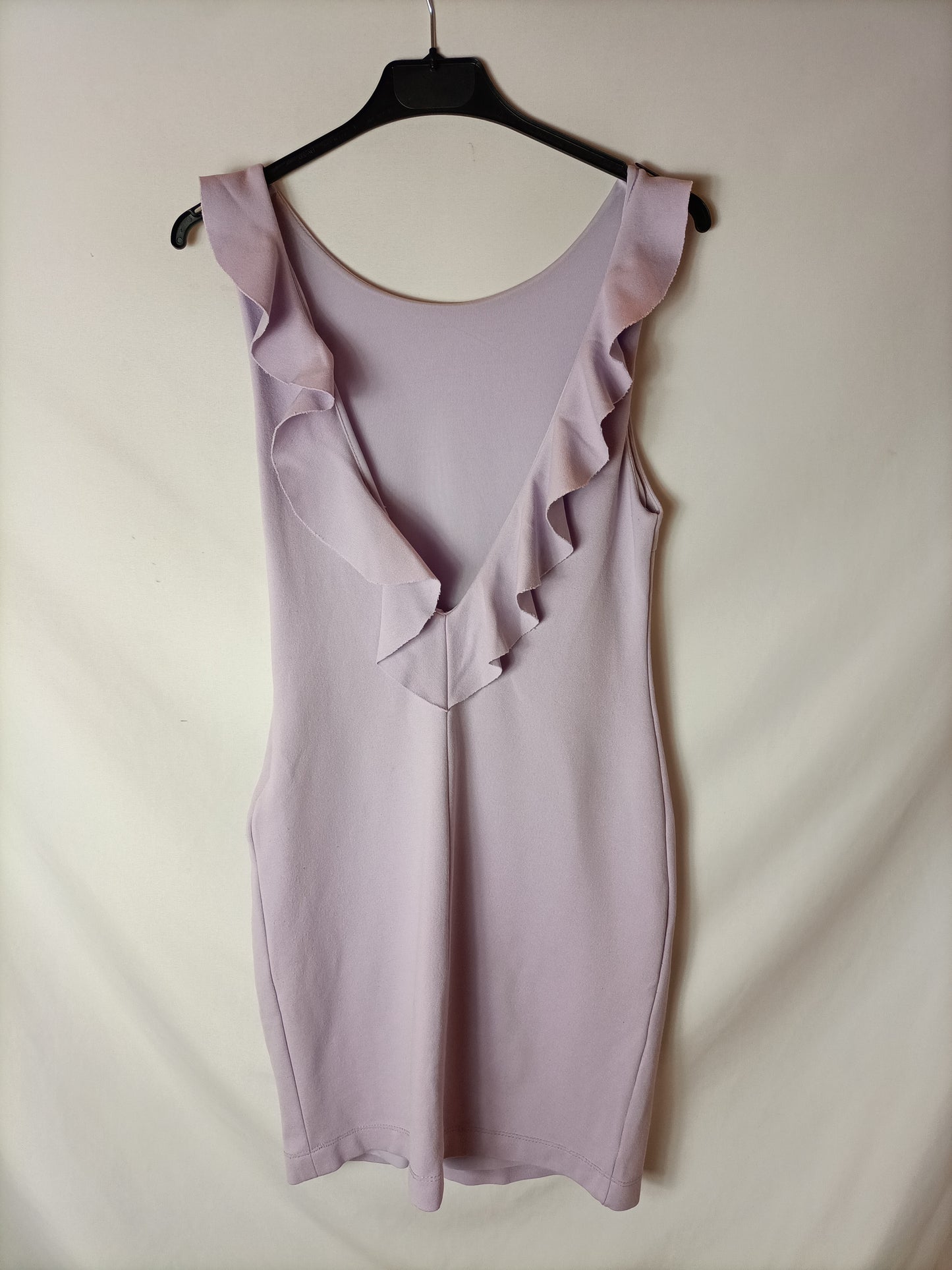 ZARA. Vestido ajustado volante espalda. T S