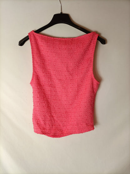 ZARA. Pink tweed top T.xs