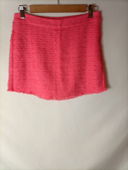 ZARA. Falda/pantalón tweed rosa T.s