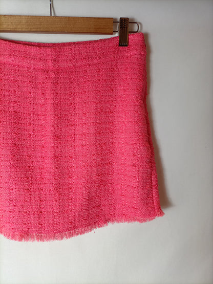 ZARA. Falda/pantalón tweed rosa T.s