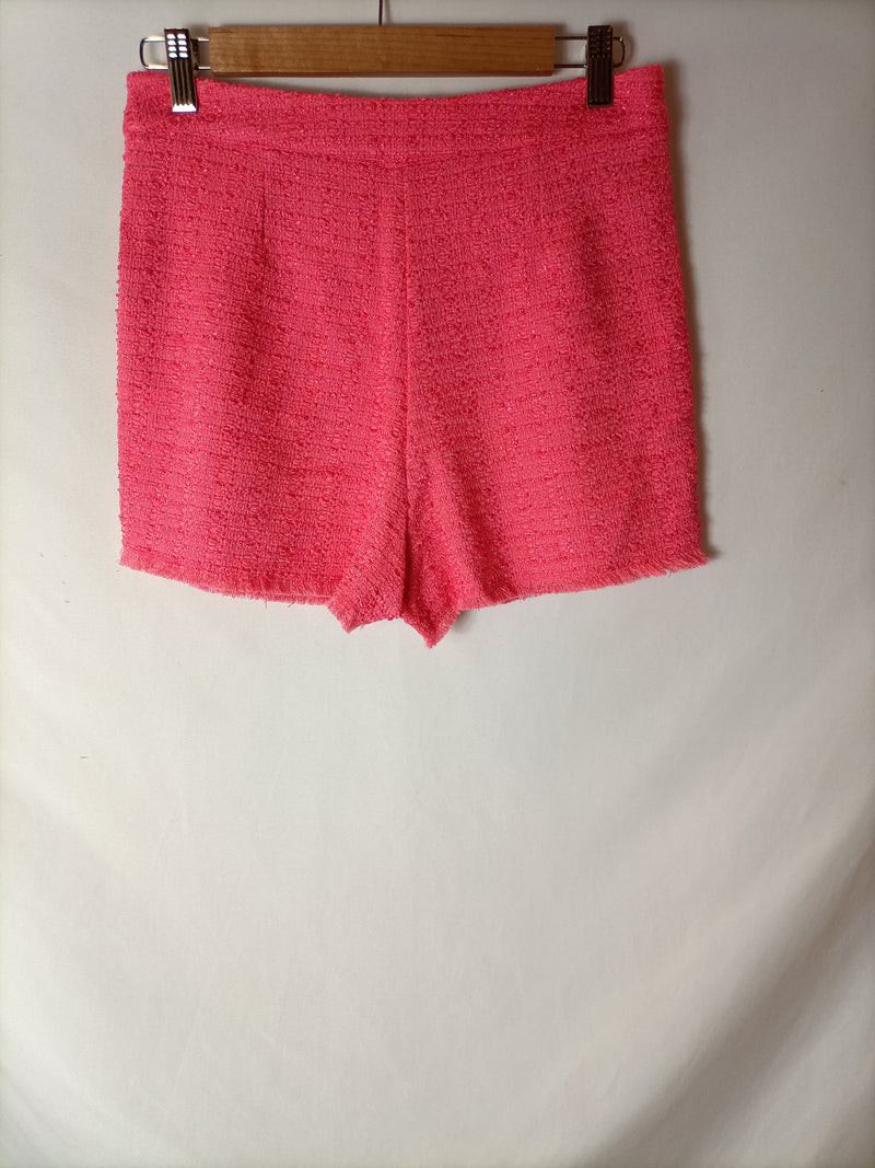 ZARA. Falda/pantalón tweed rosa T.s