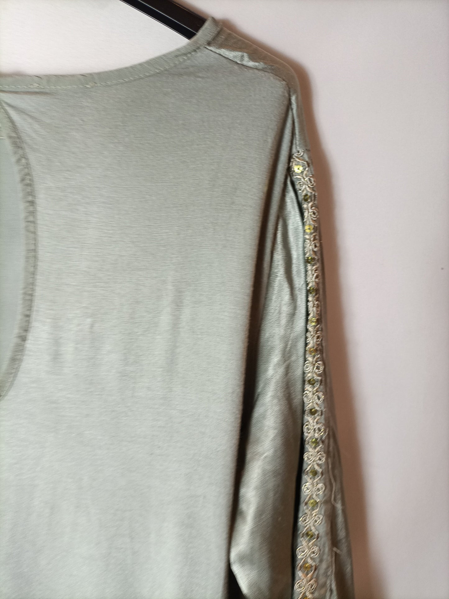 GIULIA. Top verde doble textura T.u(S)